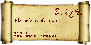 Dömös Áron névjegykártya